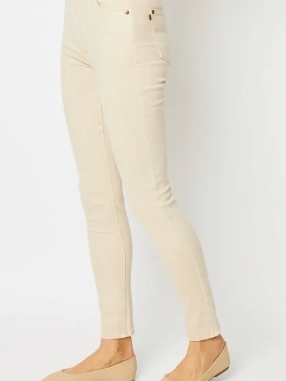 Judy blue tummy control cream colors skinny jeans